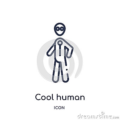 Linear cool human icon from Feelings outline collection. Thin line cool human vector isolated on white background. cool human Vector Illustration