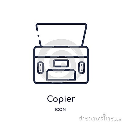 Linear copier icon from Electronic devices outline collection. Thin line copier vector isolated on white background. copier trendy Vector Illustration