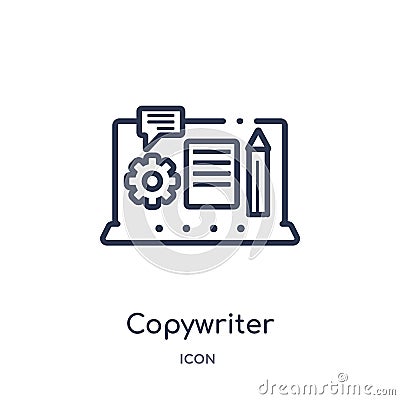 Linear copywriter icon from Blogger and influencer outline collection. Thin line copywriter vector isolated on white background. Vector Illustration