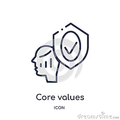 Linear core values icon from General outline collection. Thin line core values icon isolated on white background. core values Vector Illustration