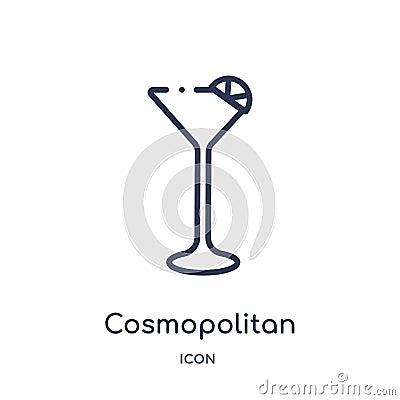 Linear cosmopolitan icon from Drinks outline collection. Thin line cosmopolitan vector isolated on white background. cosmopolitan Vector Illustration