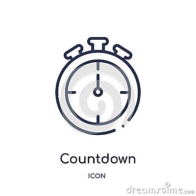 Linear countdown icon from Electronic devices outline collection. Thin line countdown vector isolated on white background. Vector Illustration