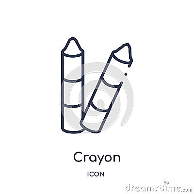 Linear crayon icon from Education outline collection. Thin line crayon vector isolated on white background. crayon trendy Vector Illustration