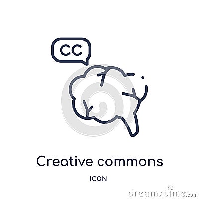 Linear creative commons icon from Content outline collection. Thin line creative commons vector isolated on white background. Vector Illustration