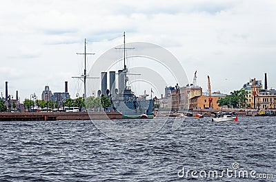 Linear cruiser Aurora - Saint Petersburg, Russia Editorial Stock Photo