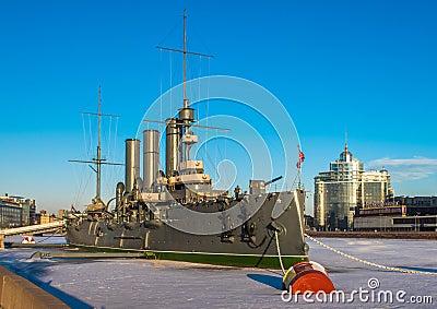 Linear cruiser Aurora, Saint Petersburg, Russia Editorial Stock Photo