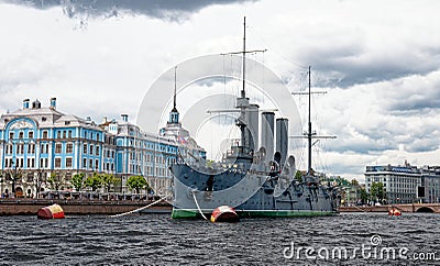 Linear cruiser Aurora - Saint Petersburg, Russia Editorial Stock Photo