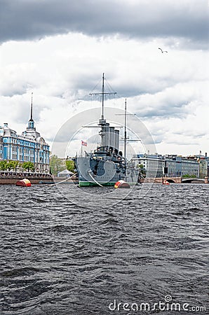 Linear cruiser Aurora - Saint Petersburg, Russia Editorial Stock Photo