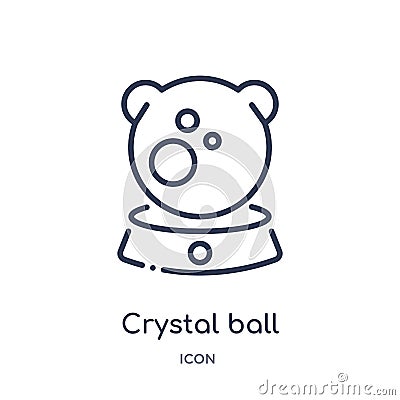 Linear crystal ball icon from Magic outline collection. Thin line crystal ball icon isolated on white background. crystal ball Vector Illustration