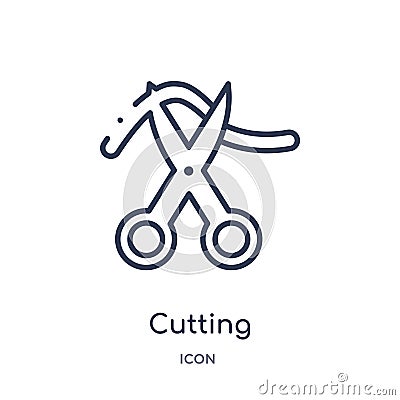 Linear cutting icon from Creative process outline collection. Thin line cutting vector isolated on white background. cutting Vector Illustration