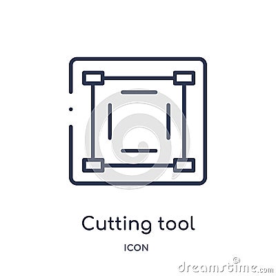 Linear cutting tool selection icon from Art outline collection. Thin line cutting tool selection icon isolated on white background Vector Illustration