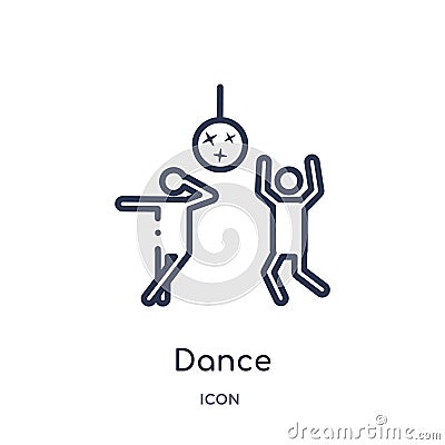 Linear dance icon from Entertainment and arcade outline collection. Thin line dance vector isolated on white background. dance Vector Illustration