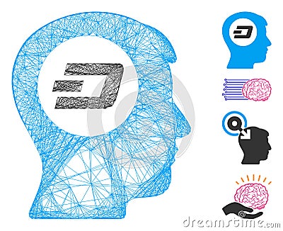Linear Dash Think Vector Mesh Stock Photo