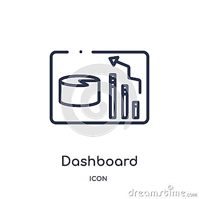 Linear dashboard icon from Customer service outline collection. Thin line dashboard vector isolated on white background. dashboard Vector Illustration