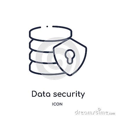 Linear data security icon from Artifical intelligence outline collection. Thin line data security vector isolated on white Vector Illustration