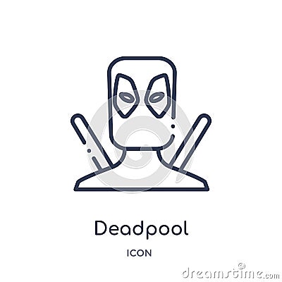 Linear deadpool icon from Cinema outline collection. Thin line deadpool vector isolated on white background. deadpool trendy Vector Illustration