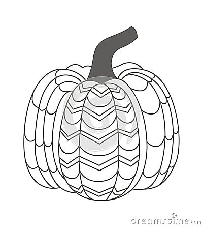 Linear Decorative Pumpkin Vector Illustration