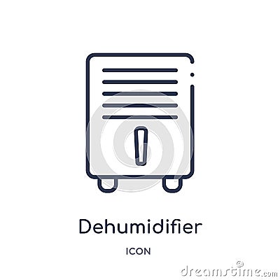 Linear dehumidifier icon from Furniture and household outline collection. Thin line dehumidifier icon isolated on white background Vector Illustration