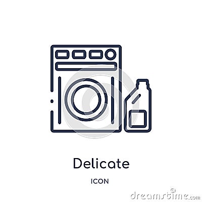 Linear delicate icon from Cleaning outline collection. Thin line delicate vector isolated on white background. delicate trendy Vector Illustration