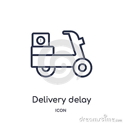 Linear delivery delay icon from Delivery and logistic outline collection. Thin line delivery delay vector isolated on white Vector Illustration