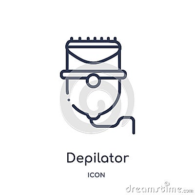 Linear depilator icon from Hygiene outline collection. Thin line depilator icon isolated on white background. depilator trendy Vector Illustration