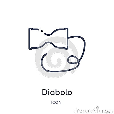 Linear diabolo icon from Circus outline collection. Thin line diabolo vector isolated on white background. diabolo trendy Vector Illustration