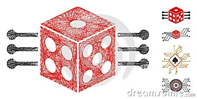 Linear Dice Links Vector Mesh Vector Illustration