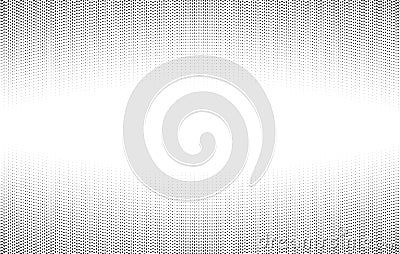 Linear dotted pattern with top and bottom halftone effect. Black and white pop art gradient. Fade background Vector Illustration