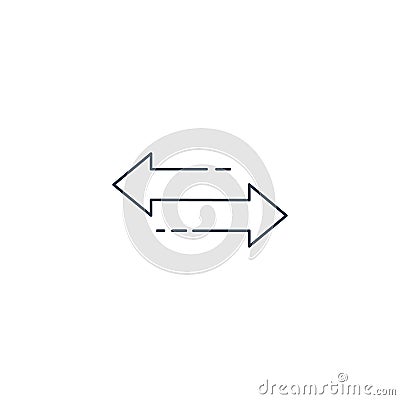 Linear Double arrow icon in four direction. Web navigation. Simple outline element vector illustration on white background Cartoon Illustration