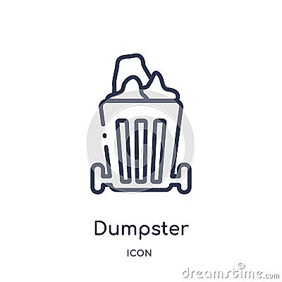 Linear dumpster icon from Cleaning outline collection. Thin line dumpster vector isolated on white background. dumpster trendy Vector Illustration