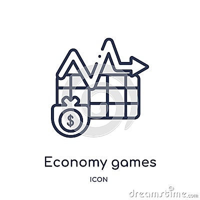 Linear economy games icon from Business outline collection. Thin line economy games icon isolated on white background. economy Vector Illustration