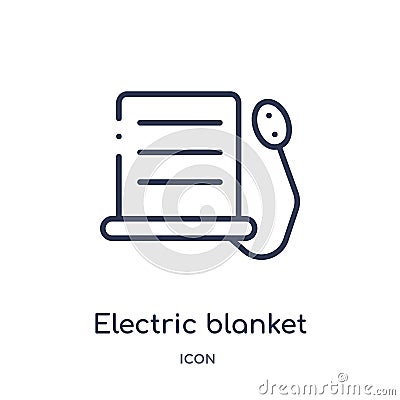 Linear electric blanket icon from Electronic devices outline collection. Thin line electric blanket vector isolated on white Vector Illustration