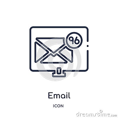 Linear email icon from Blogger and influencer outline collection. Thin line email vector isolated on white background. email Vector Illustration