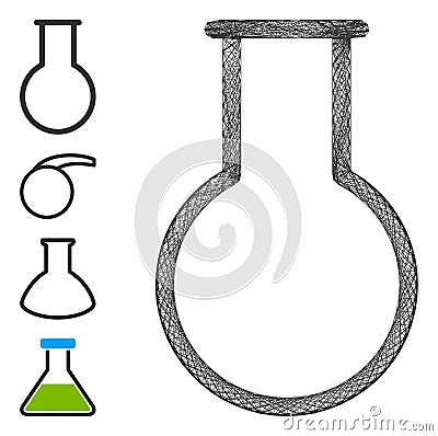 Linear Empty Round Flask Vector Mesh Stock Photo