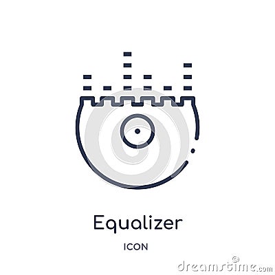 Linear equalizer icon from Discotheque outline collection. Thin line equalizer vector isolated on white background. equalizer Vector Illustration