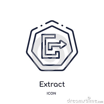 Linear extract icon from Arrows outline collection. Thin line extract vector isolated on white background. extract trendy Vector Illustration