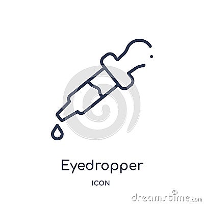 Linear eyedropper icon from Edit outline collection. Thin line eyedropper vector isolated on white background. eyedropper trendy Vector Illustration