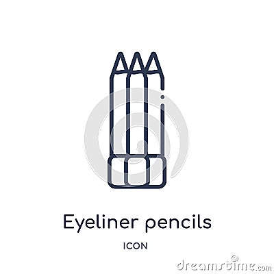 Linear eyeliner pencils icon from Fashion outline collection. Thin line eyeliner pencils icon isolated on white background. Vector Illustration