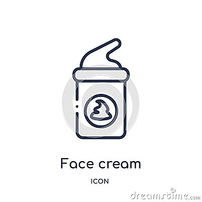 Linear face cream icon from Hygiene outline collection. Thin line face cream icon isolated on white background. face cream trendy Vector Illustration