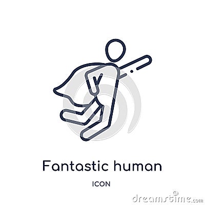 Linear fantastic human icon from Feelings outline collection. Thin line fantastic human vector isolated on white background. Vector Illustration