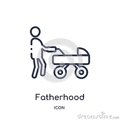Linear fatherhood icon from Kids and baby outline collection. Thin line fatherhood icon isolated on white background. fatherhood Vector Illustration