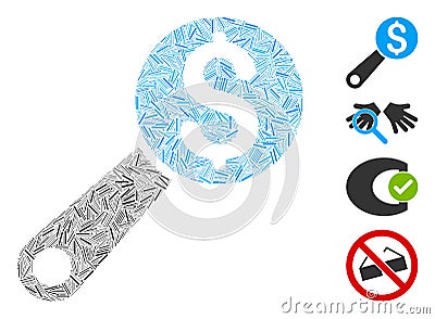 Linear Financial Audit Icon Vector Mosaic Stock Photo