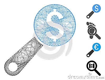 Linear Financial Audit Magnifier Vector Mesh Stock Photo