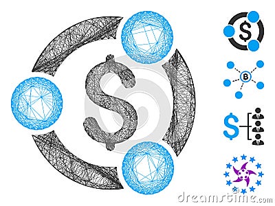 Linear Financial Collaboration Vector Mesh Vector Illustration