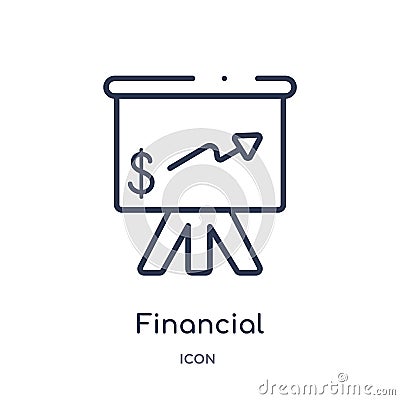 Linear financial presentation icon from Ecommerce and payment outline collection. Thin line financial presentation vector isolated Vector Illustration