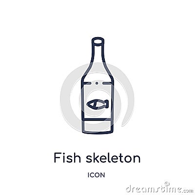 Linear fish skeleton icon from Drinks outline collection. Thin line fish skeleton vector isolated on white background. fish Vector Illustration