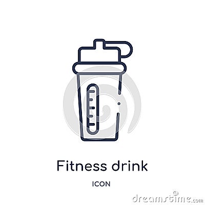 Linear fitness drink icon from Gym and fitness outline collection. Thin line fitness drink icon isolated on white background. Vector Illustration