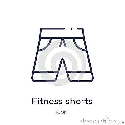 Linear fitness shorts icon from Gym and fitness outline collection. Thin line fitness shorts icon isolated on white background. Vector Illustration