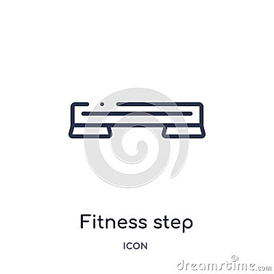 Linear fitness step icon from Gym and fitness outline collection. Thin line fitness step icon isolated on white background. Vector Illustration