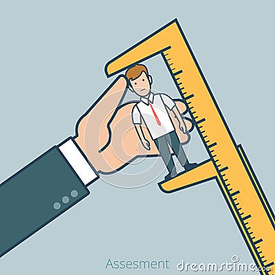 Linear Flat hands measure calipers vector Assessme Vector Illustration